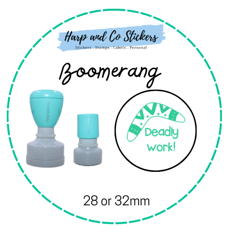 28 or 32mm Round Stamp - Boomerang