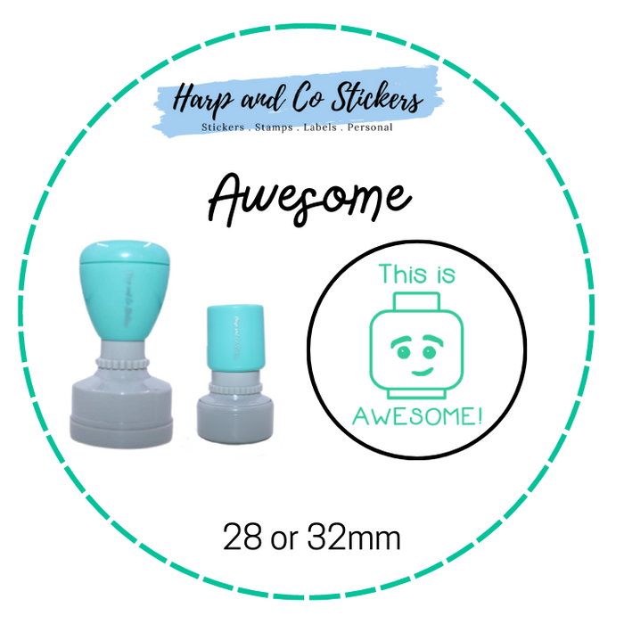 28 or 32mm Round Stamp - Awesome