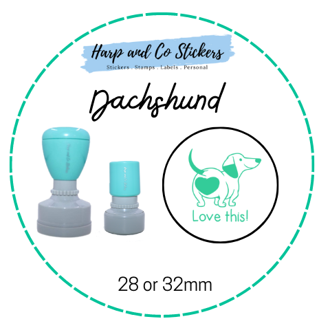 28 or 32mm Round Stamp - Dachshund