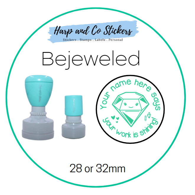 28 or 32mm Personalised Merit Stamp - Bejeweled