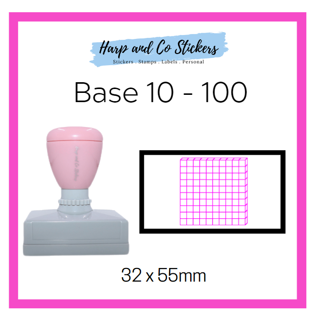 Rectangle 32 x 55mm stamp - Base 10 - 100