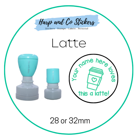 28 or 32mm Personalised Round Stamp - Latte