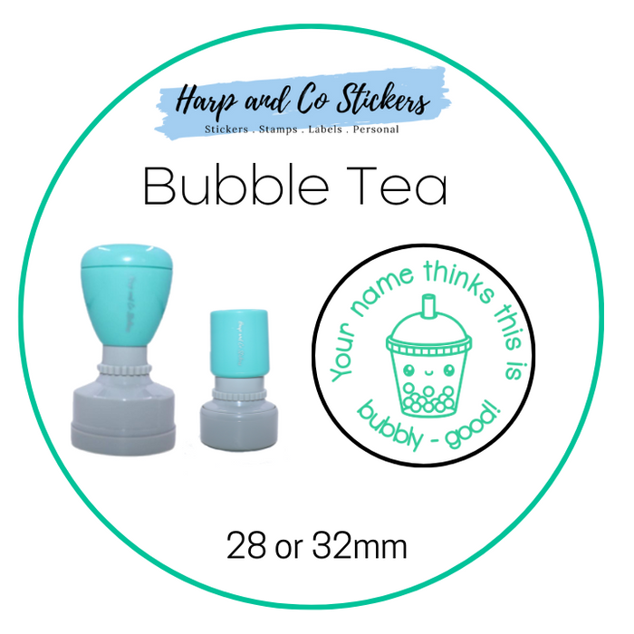 28 or 32mm Personalised Round Stamp - *Bubble Tea* - Great for the classroom!