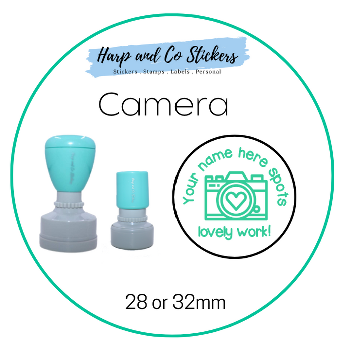 28 or 32mm Personalised Merit Stamp - *Camera* - Great for the classroom!