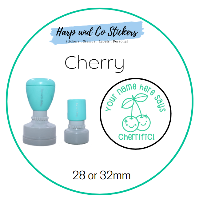 28 or 32mm Personalised Merit Stamp - Cherry