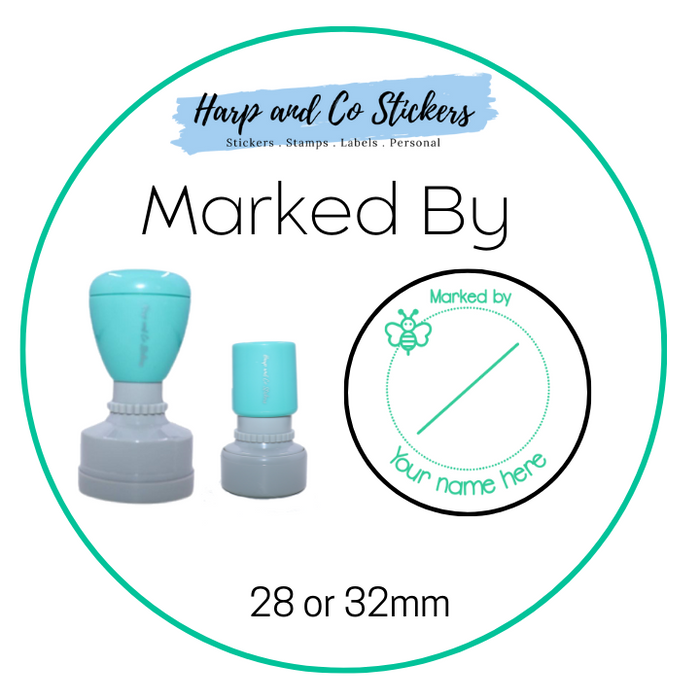 28 or 32mm Personalised Merit Stamp - *Marked By* - Great for the classroom!