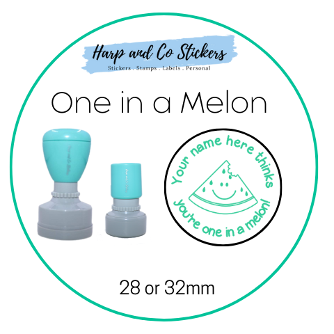 28 or 32mm Personalised Round Stamp - One in a Melon