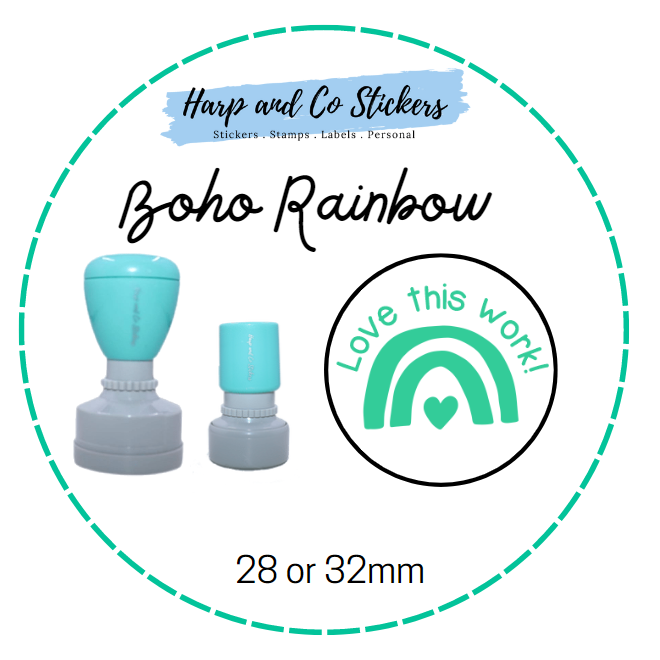 28 or 32mm Round Stamp - Boho Rainbow