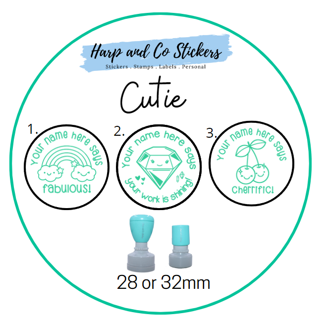 28 or 32mm Personalised Stamp Bundle - 3 Cutie Stamps
