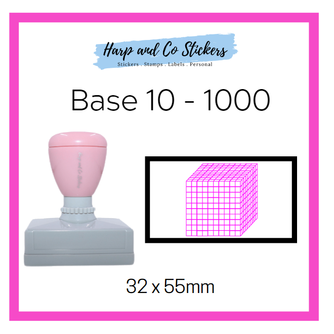 Rectangle 32 x 55mm stamp - Base 10 - 1000