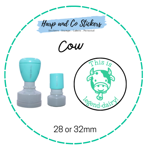 28 or 32mm Round Stamp - Cow