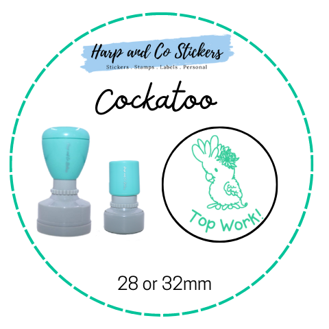 28 or 32mm Round Stamp - Cockatoo