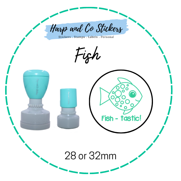 28 or 32mm Round Stamp - Fish