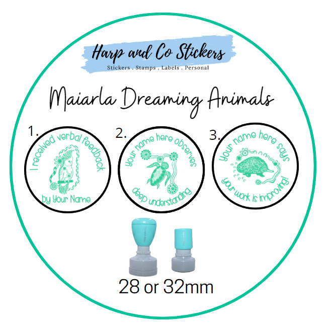 28 or 32mm Personalised Stamp Bundle -  3 Maiarla Dreaming Animals Stamps