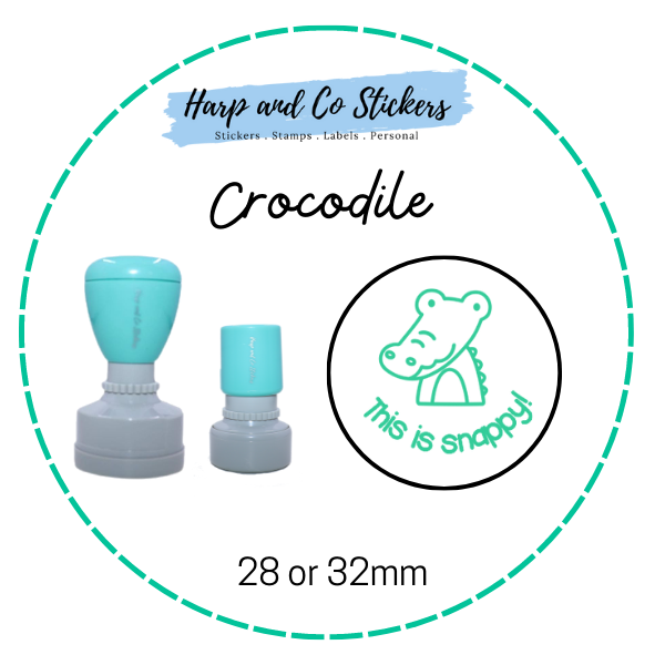 28 or 32mm Round Stamp - Crocodile