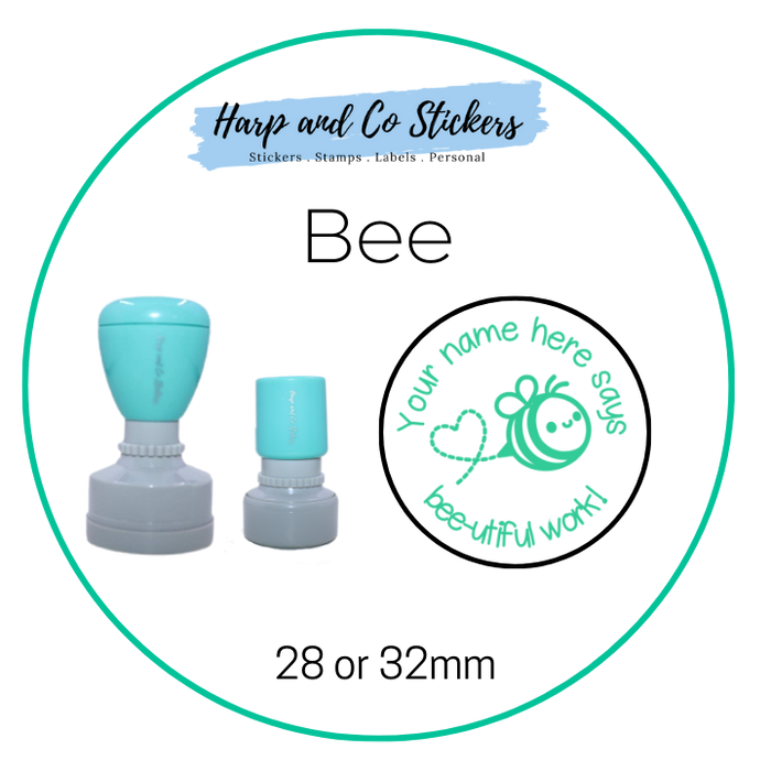 28 or 32mm Personalised Merit Stamp - Bee