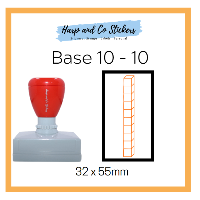 Rectangle 32 x 55mm stamp - Base 10 - 10