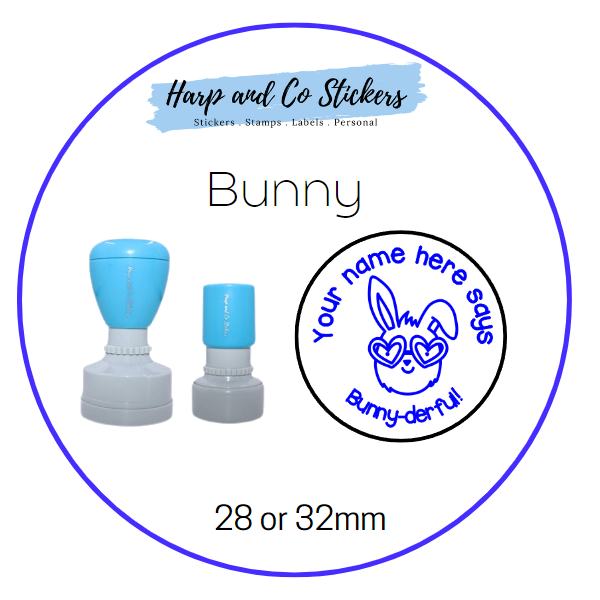 28 or 32mm Personalised Merit Stamp - Bunny