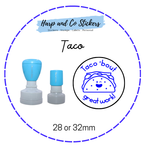 28 or 32mm Round Stamp - Taco