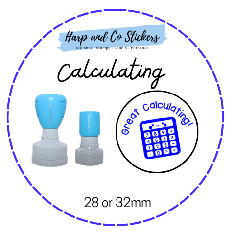 28 or 32mm Round Stamp - Great Calculating