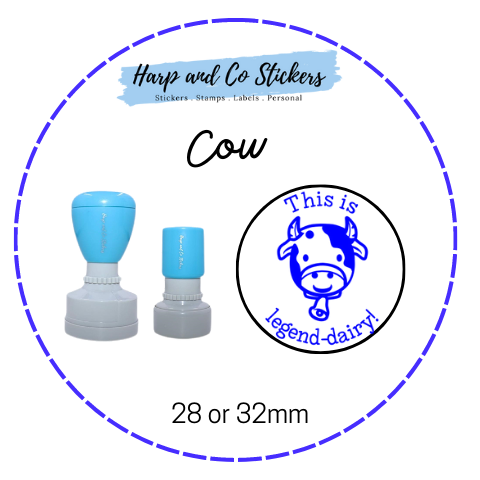 28 or 32mm Round Stamp - Cow