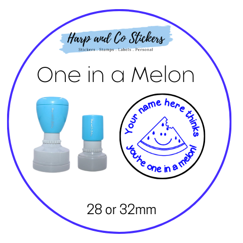 28 or 32mm Personalised Round Stamp - One in a Melon