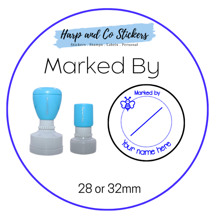28 or 32mm Personalised Merit Stamp - *Marked By* - Great for the classroom!