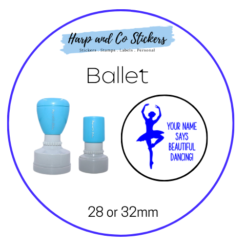 28 or 32mm Personalised Round Stamp - Ballet