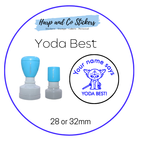 28 or 32mm Personalised Round Stamp - *Yoda Best* - Great for the classroom!