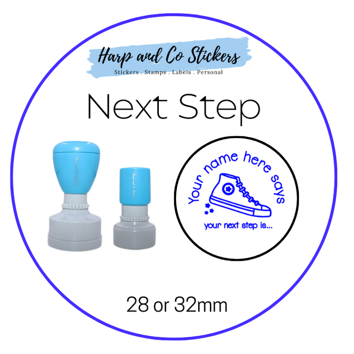 28 or 32mm Personalised Merit Stamp - *Next Step* - Great for the classroom!