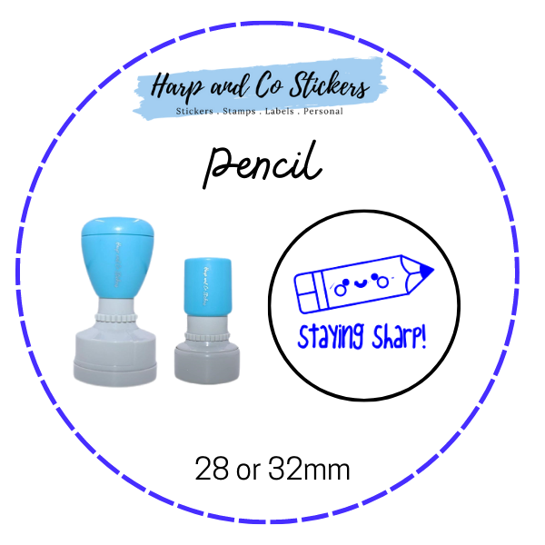 28 or 32mm Round Stamp - Pencil