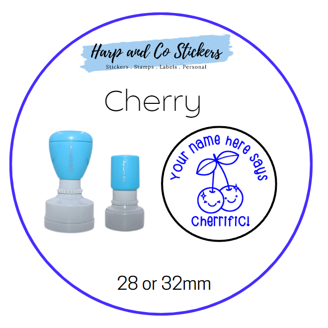 28 or 32mm Personalised Merit Stamp - Cherry