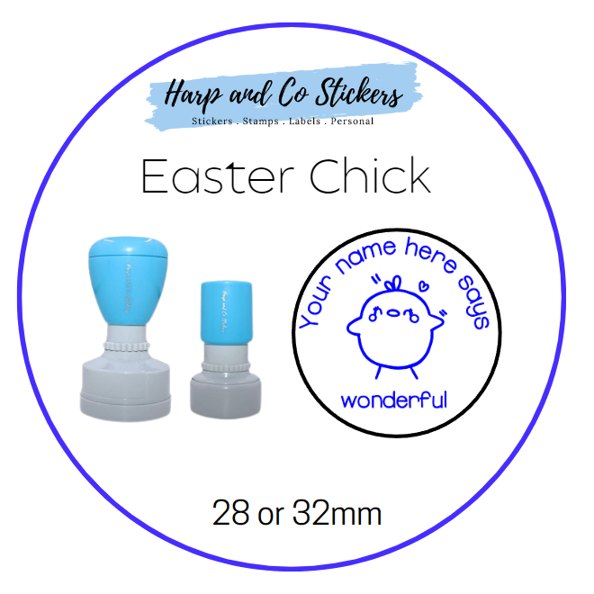 28 or 32mm Personalised Merit Stamp - Easter Chick