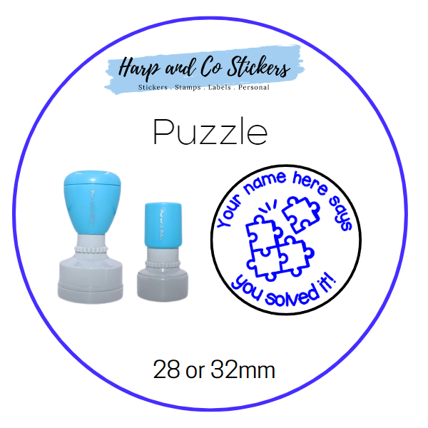 28 or 32mm Personalised Merit Stamp - Puzzle