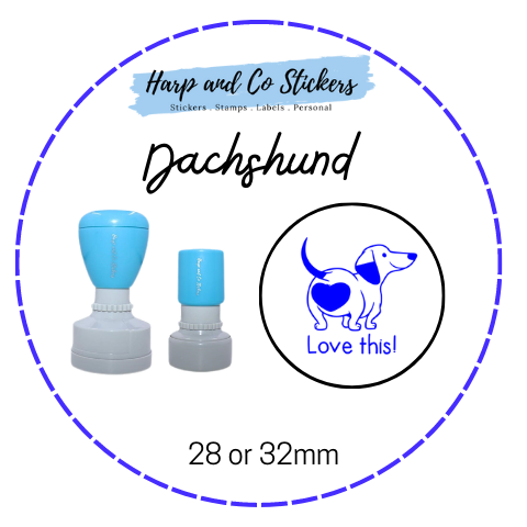 28 or 32mm Round Stamp - Dachshund