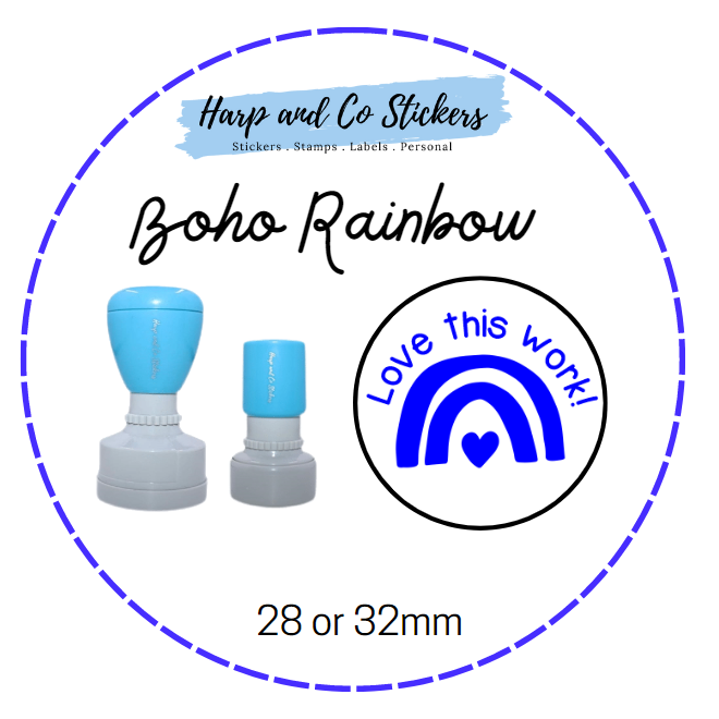 28 or 32mm Round Stamp - Boho Rainbow