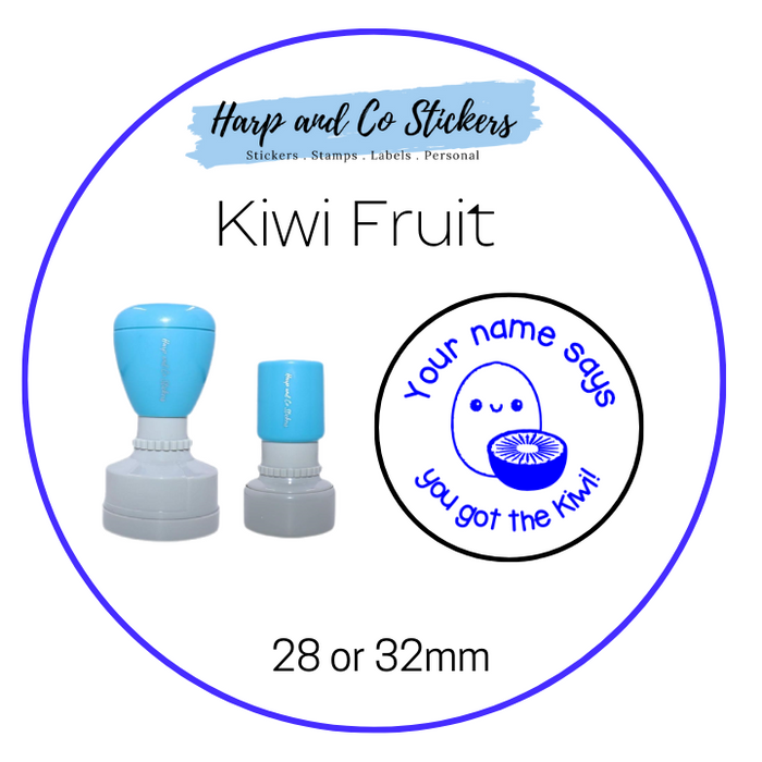 28 or 32mm Personalised Round Stamp - *Kiwi Fruit* - Great for the classroom!