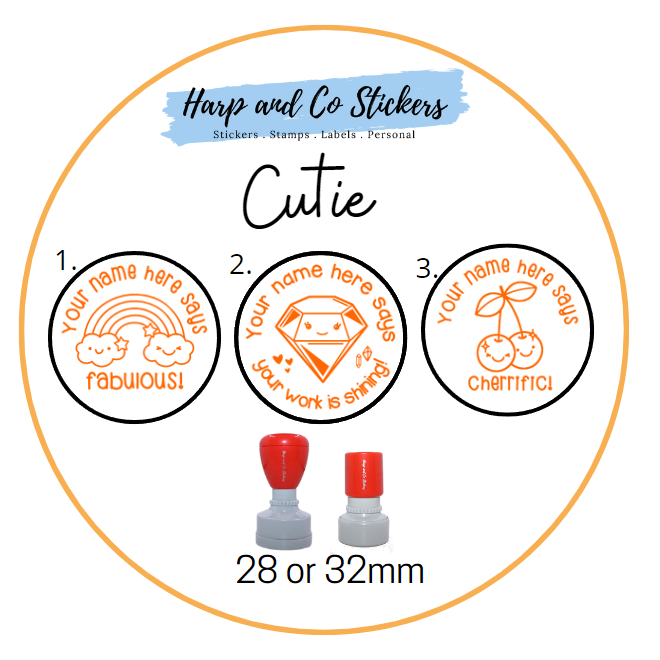 28 or 32mm Personalised Stamp Bundle - 3 Cutie Stamps