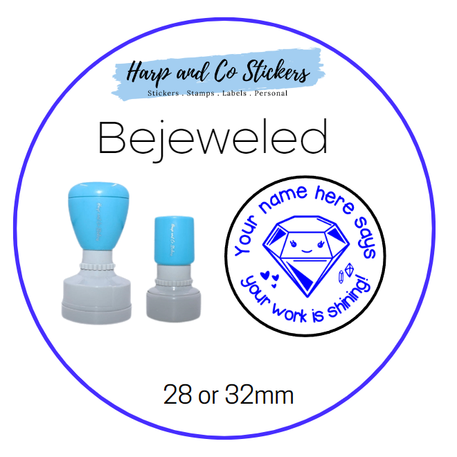 28 or 32mm Personalised Merit Stamp - Bejeweled
