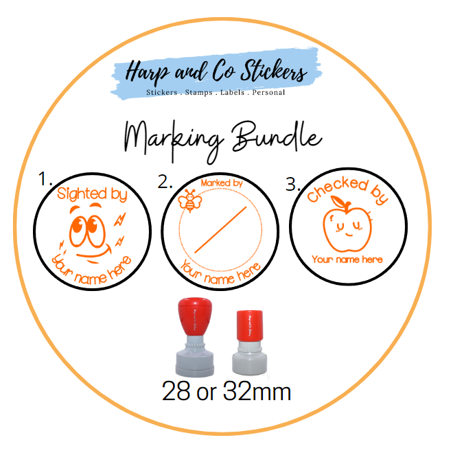 28 or 32mm Personalised Stamp Bundle - 3 Marking stamps