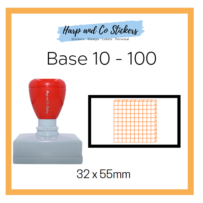 Rectangle 32 x 55mm stamp - Base 10 - 100