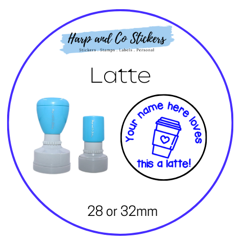 28 or 32mm Personalised Round Stamp - Latte