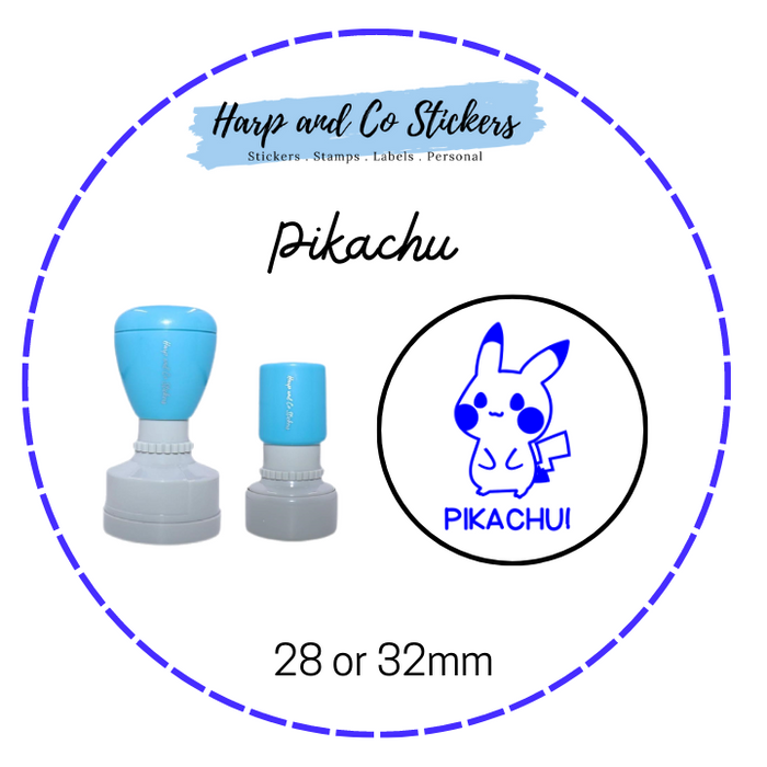 28 or 32mm Round Stamp - Pikachu
