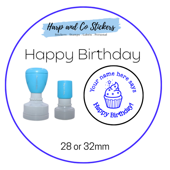 28 or 32mm Personalised Merit Stamp - *Happy Birthday* - Great for the classroom!