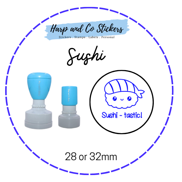 28 or 32mm Round Stamp - Sushi