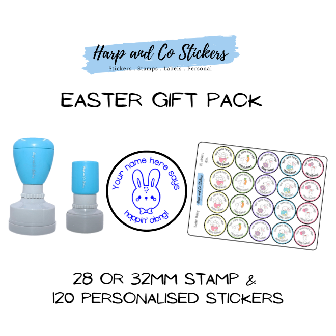 Gift Pack 28 or 32mm Stamp + 120 Stickers - Easter