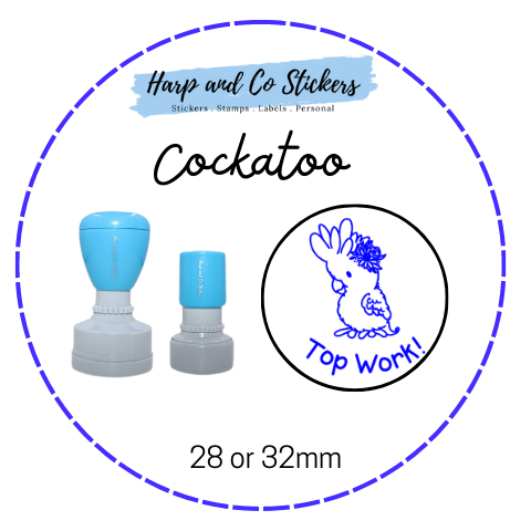28 or 32mm Round Stamp - Cockatoo