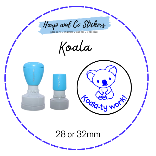 28 or 32mm Round Stamp - Koala Merit