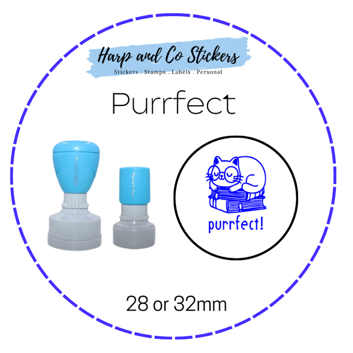 28 or 32mm Round Stamp - Purrfect