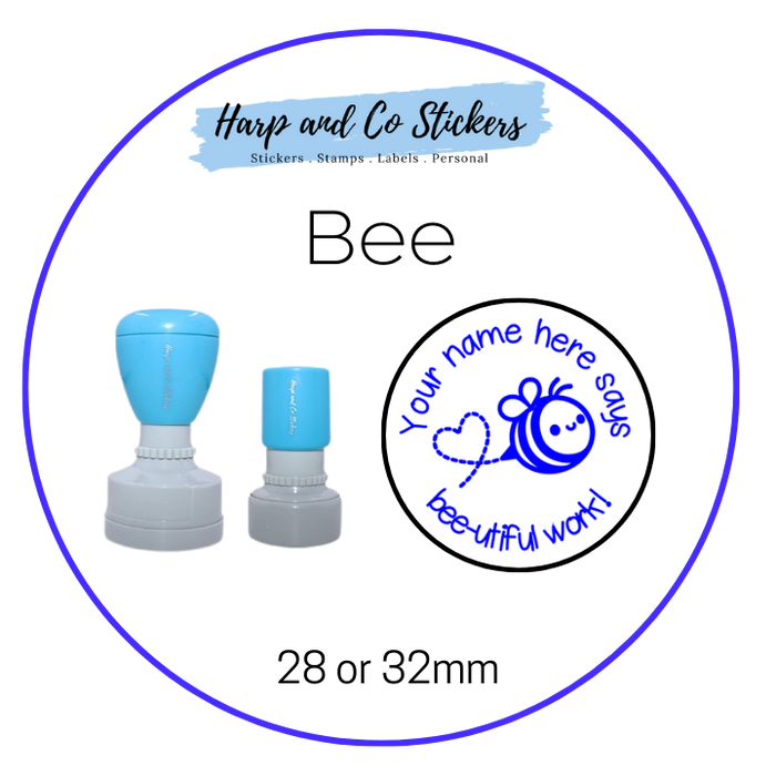 28 or 32mm Personalised Merit Stamp - Bee